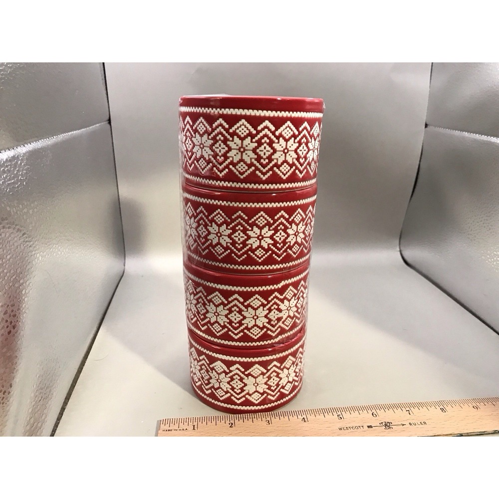 The Bake Shop By Masterclass Set Of 4 Red Bowls